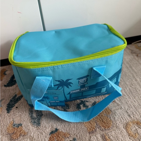 2x trader joes joe’s mini tote cooler bag blue and peach - Picture 8 of 8